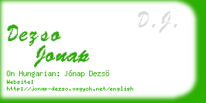 dezso jonap business card